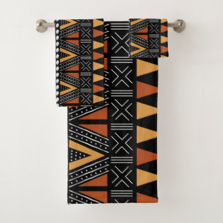 African Bogolan Style Mud Cloth Inspired Towel Set