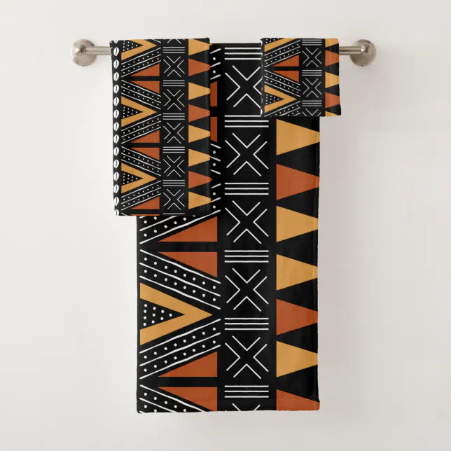 African Bogolan Style Mud Cloth Inspired Towel Set | Zazzle