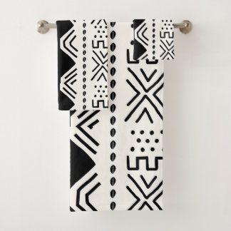 African Bogolan Style Mud Cloth Inspired Towel Set