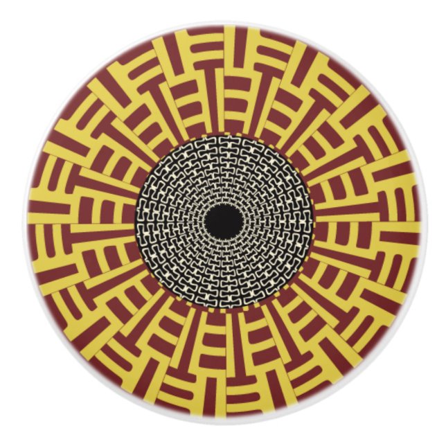 African Boho Collection - Golden Gate Ceramic Knob (Front)