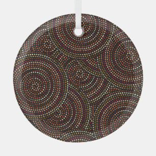 African Boho: Tribal Seamless Art. Glass Ornament