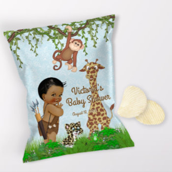 African Boy Safari Baby Shower Chip Bag Wrapper by The_Baby_Boutique at Zazzle