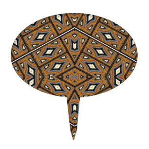 African Bricks Kaleidoscope Cake Topper