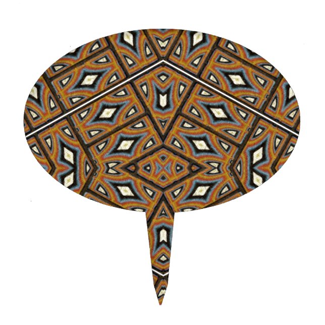 African Bricks Kaleidoscope Cake Topper (Front)