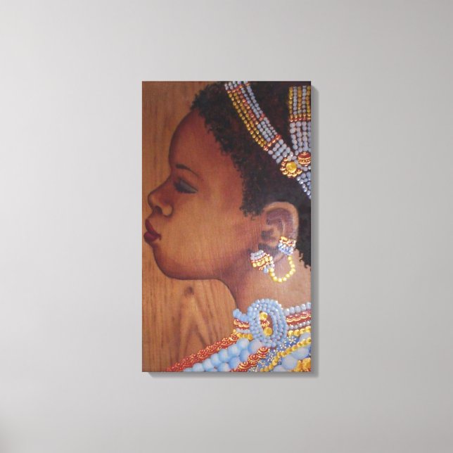 African Bride Wrapped Canvas Print (Front)