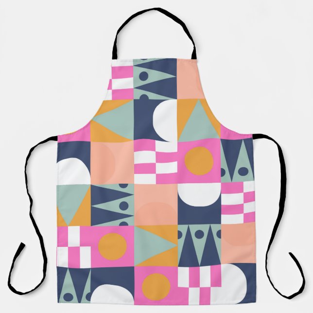 African bright color block seamless pattern. Geome Apron (Front)