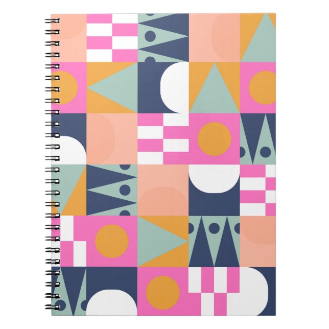 African bright color block seamless pattern. Geome Notebook (Front)