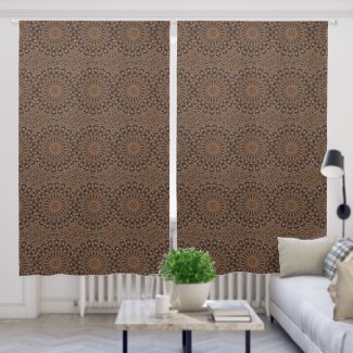 African Brown Mudcloth Patterned Drapes Curtains