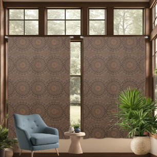 African Brown Mudcloth Patterned Drapes Curtains