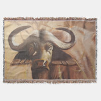 African Buffalo Throw Blanket