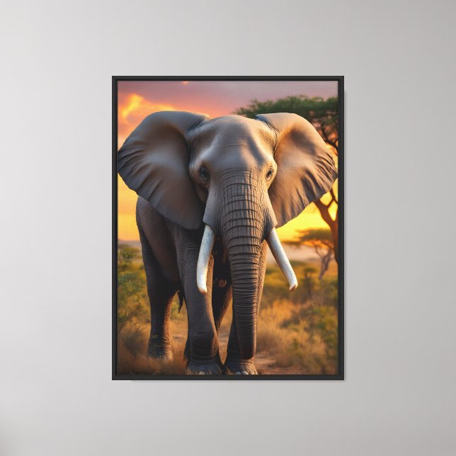 African Bull Elephant Canvas Print (Front)