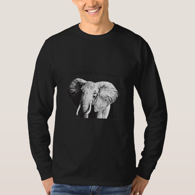 African Bush Elephant Drawing T-Shirt (Front)
