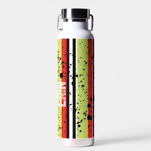 African Caterpillar pattern Custom Name Water Bottle