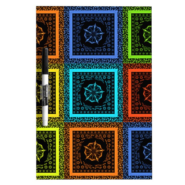 African Checkered Pattern Art Print Dry-Erase Board (Front)