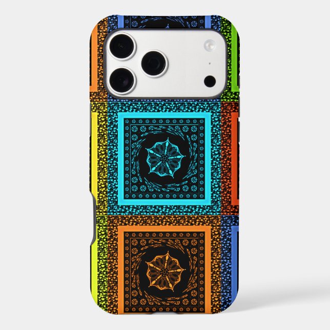 African Checkered Pattern Art Print Iphone Case (Back)