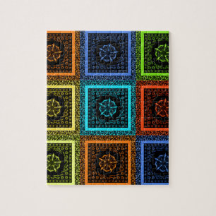 African Checkered Pattern Art Print Jigsaw Puzzle