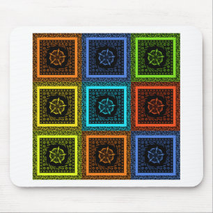 African Checkered Pattern Art Print Mouse Pad