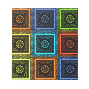 African Checkered Pattern Art Print Notepad