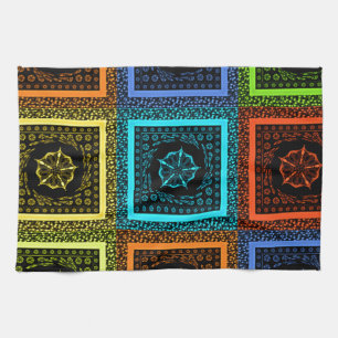 African Checkered Pattern Art Print Towel