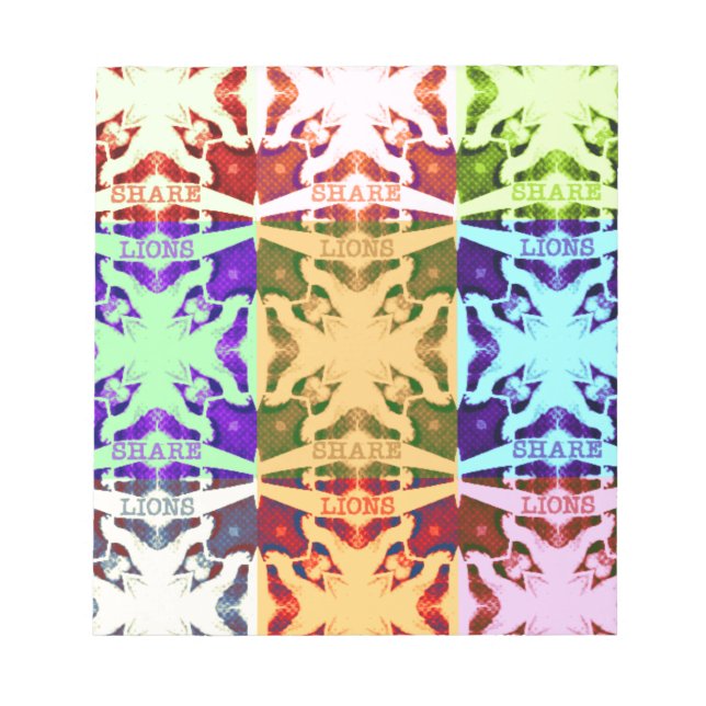 African Checkered Pop art Culture colorful pattern Notepad (Front)