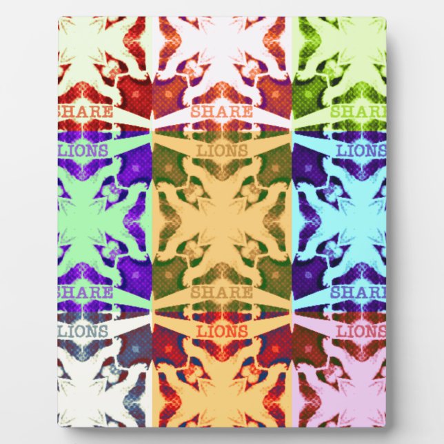 African Checkered Pop art Culture colorful pattern Plaque (Front)