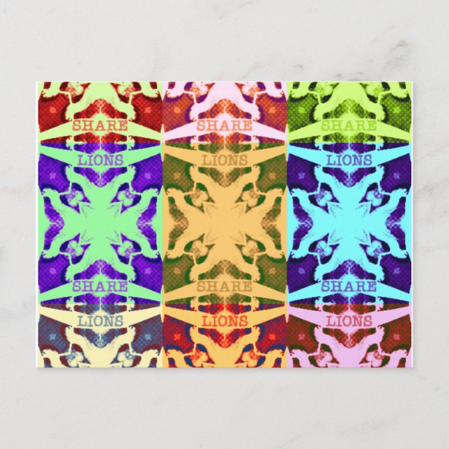 African Checkered Pop art Culture colorful pattern Postcard (Front)