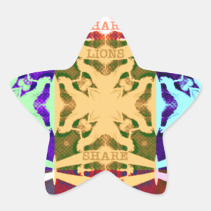 African Checkered Pop art Culture colorful pattern Star Sticker