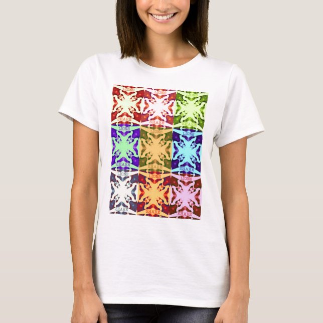 African Checkered Pop art Culture colorful pattern T-Shirt (Front)