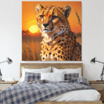 African Cheetah at sunset  Canvas Print