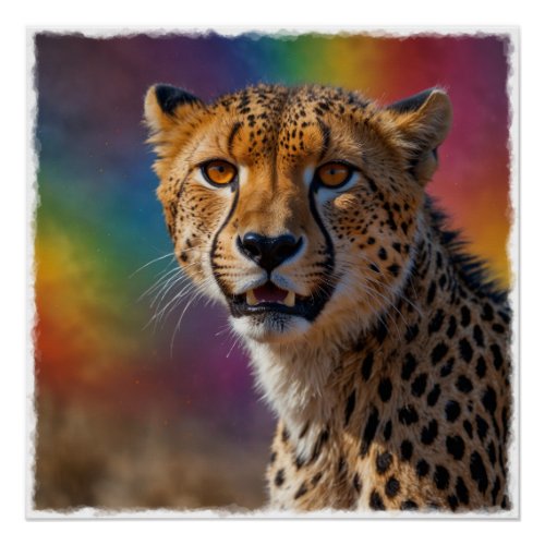 African Cheetah Portrait Poster