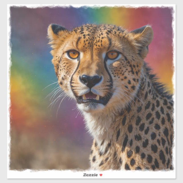 African Cheetah Portrait Sticker (Sheet)