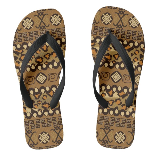 African cheetah skin pattern 2 flip flops (Footbed)
