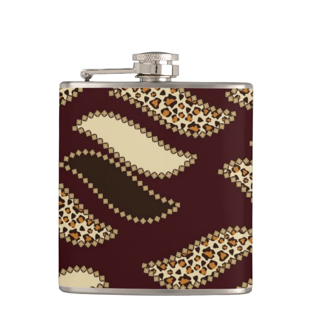 African cheetah skin pattern 2 hip flask (Front)