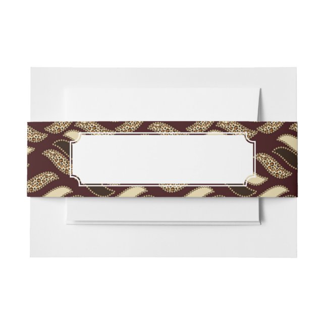 African cheetah skin pattern 2 invitation belly band (Front Example)