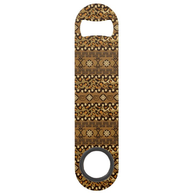 African cheetah skin pattern 2 speed bottle opener (Front)
