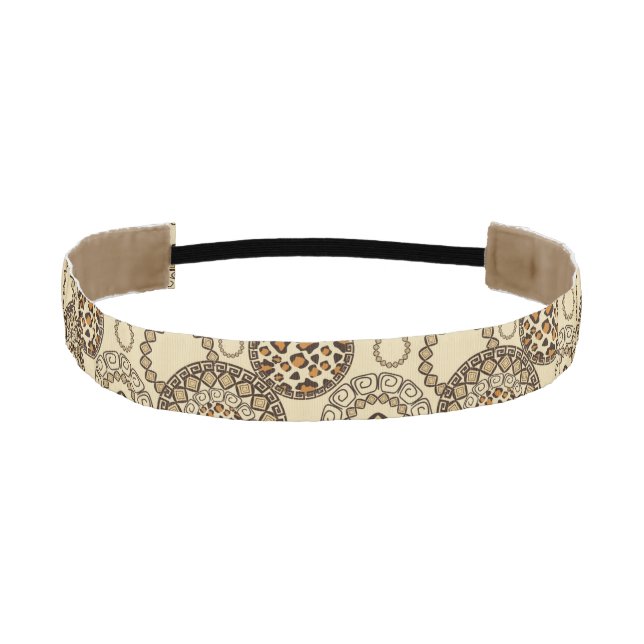 African cheetah skin pattern 3 athletic headband (Front)