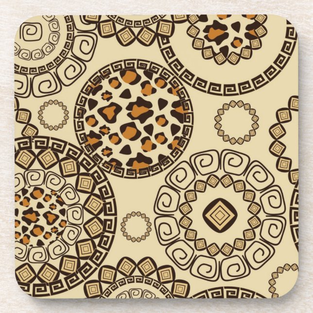 African cheetah skin pattern 3 beverage coaster (Front)