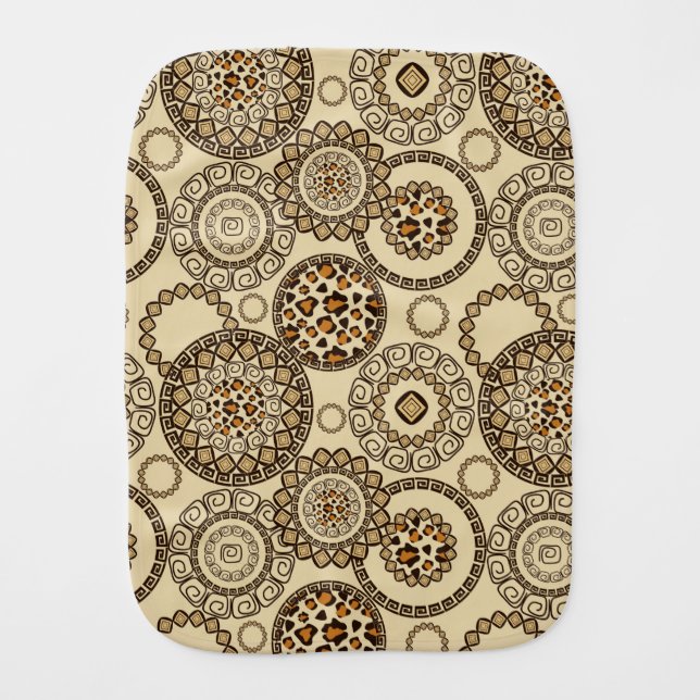 African cheetah skin pattern 3 burp cloth (Front)