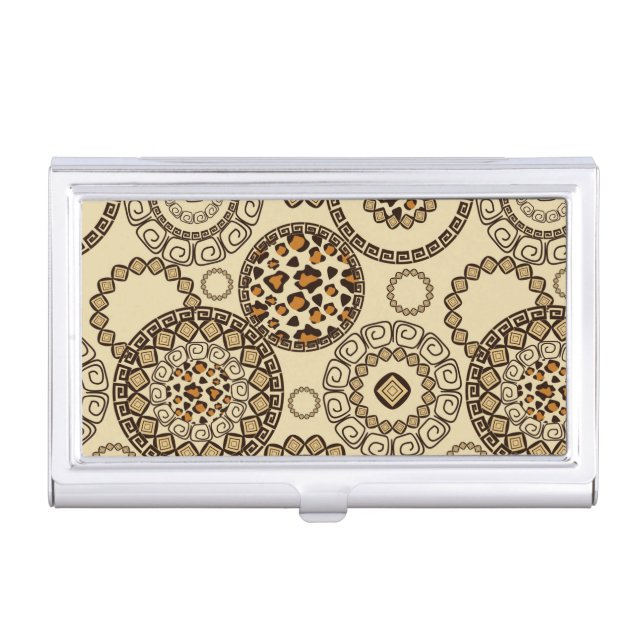 African cheetah skin pattern 3 business card case (Front)
