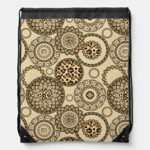African cheetah skin pattern 3 drawstring bag
