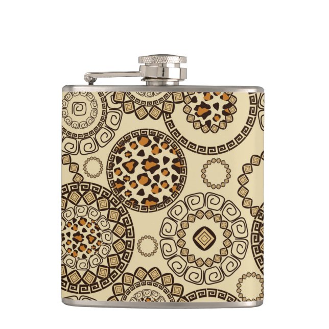 African cheetah skin pattern 3 flask (Front)
