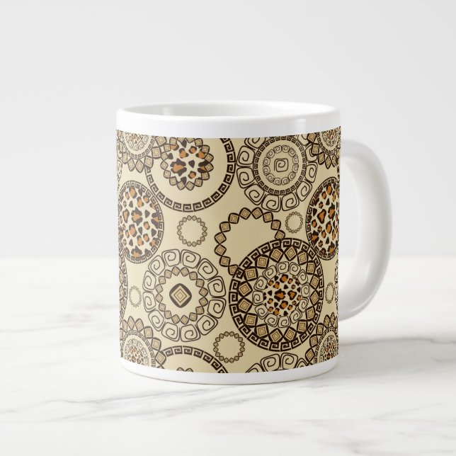 African cheetah skin pattern 3 giant coffee mug (Front Right)