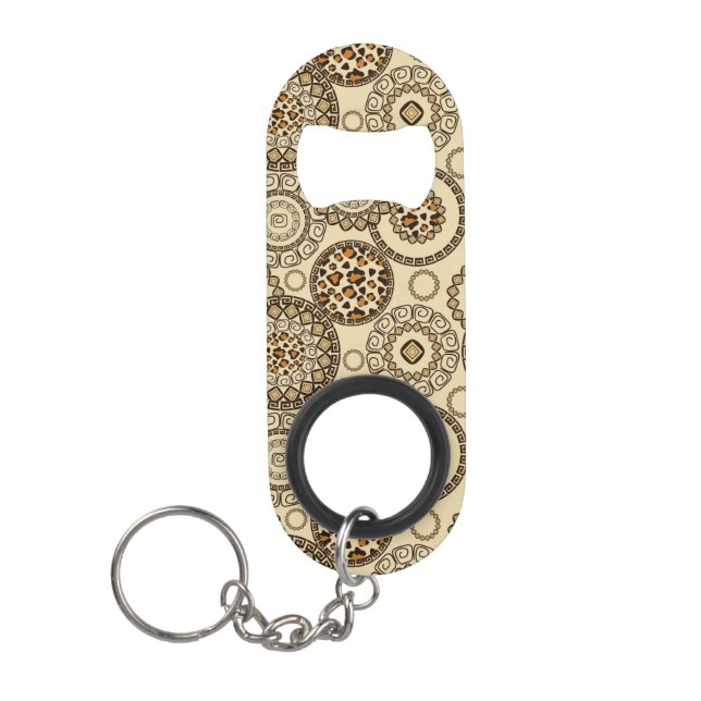 African cheetah skin pattern 3 keychain bottle opener (Front)
