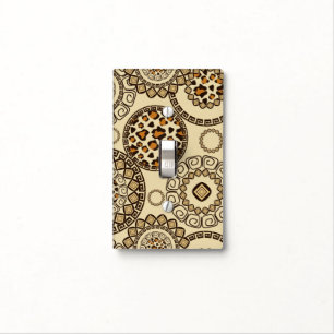 African cheetah skin pattern 3 light switch cover