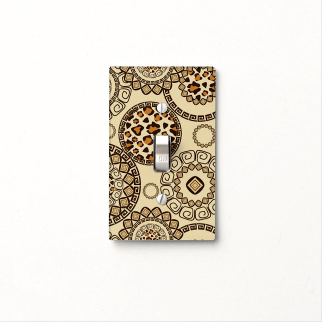 African cheetah skin pattern 3 light switch cover (In Situ)