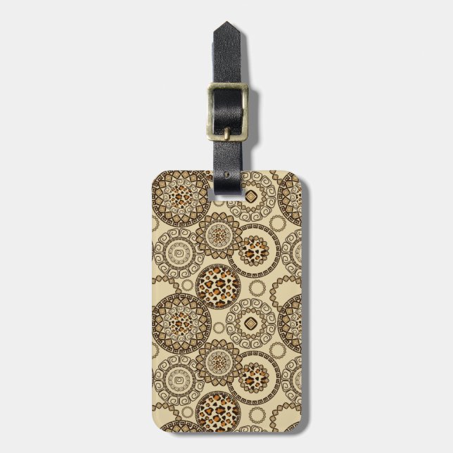 African cheetah skin pattern 3 luggage tag (Front Vertical)