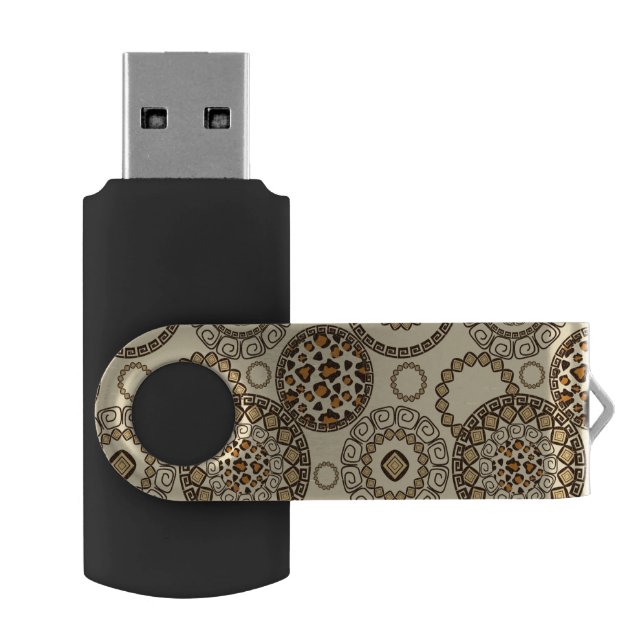 African cheetah skin pattern 3 USB flash drive (Opened)