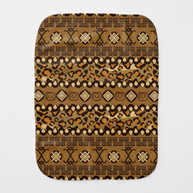 African cheetah skin pattern baby burp cloth (Front)