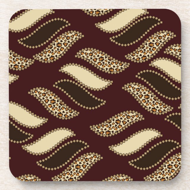 African cheetah skin pattern coaster (Front)