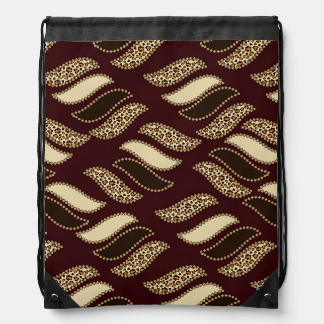African cheetah skin pattern drawstring bag (Front)